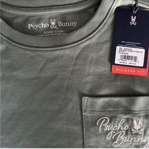 NWT $75 Psycho Bunny Olive Tee with Pocket